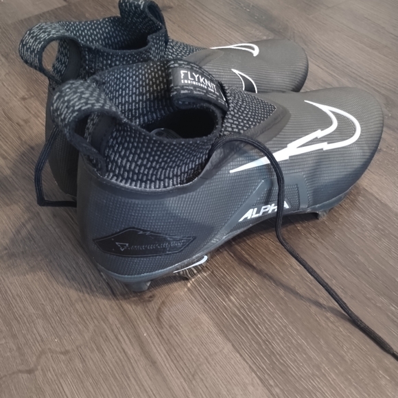 Sz 8.5 Nike Alpha Menace Elite 3 Flyknit Black Football Cleats Mens CT6648-010 - Picture 9 of 10
